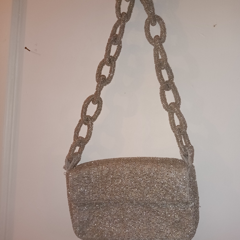 Elegant Silver Chain Shoulder Bag